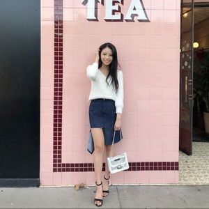 Denim Zipper Opening Skirt